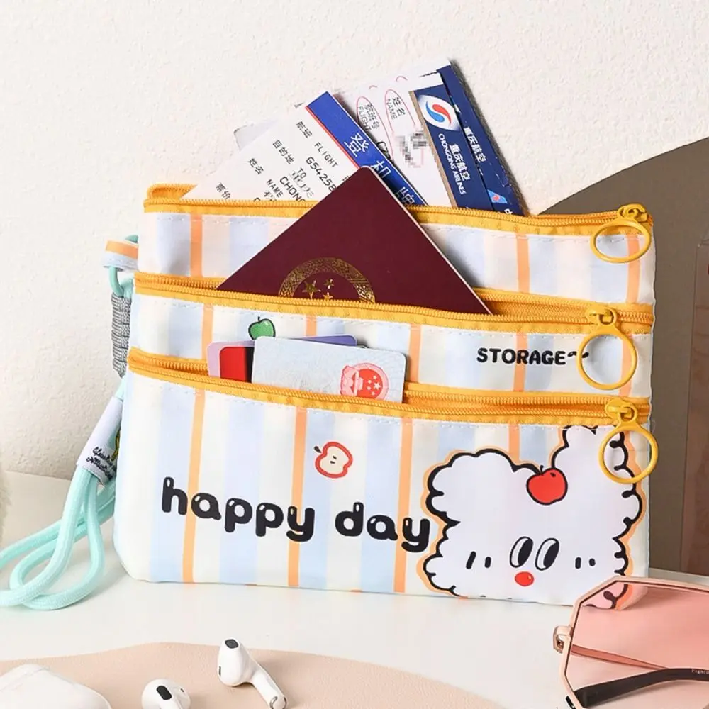 

Durable with Handle Coin Bag Zipper Multi-function Storage Bag Large Capacity Purse