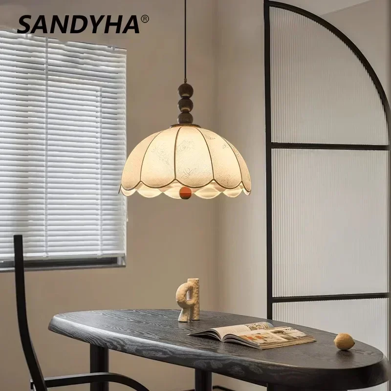 

SANDYHA Nordic Design Fabric Pendant Lights for Bedroom Living Room Kitchen Dining Table Stylish Home Chandelier Lighting
