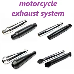 Universal Motorcycle Exhaust Muffler Retro Vintage Classic Electroplating Escap Moto for cg125 sr400 cb500 vt500 CM300 500 Cafe