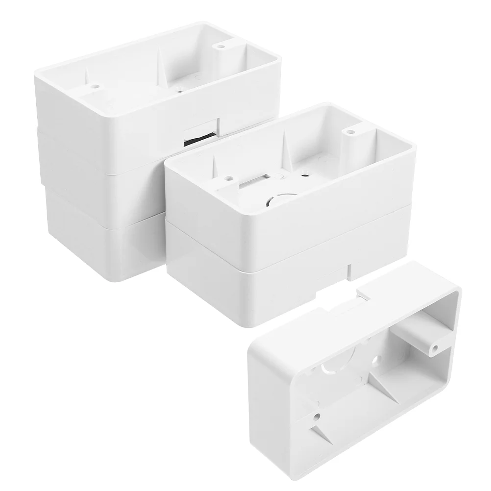 

6 Pcs Junction Box The Switch Electrical Outlet Boxes Plastic White Abs Surface Mount Backbox