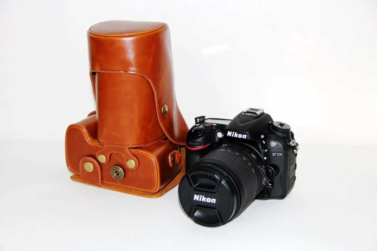 Retro Vintage PU skórzany futerał do aparatu torba na aparat Nikon D5100 D5200 D5300 czarna kawa brązowa