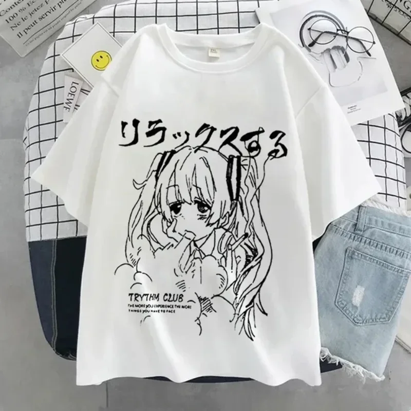 

Camiseta de Anime Y2k para mujer ropa Kawaii estampada ropa informal con imágenes japonesascamisetas Grunge Harajuku