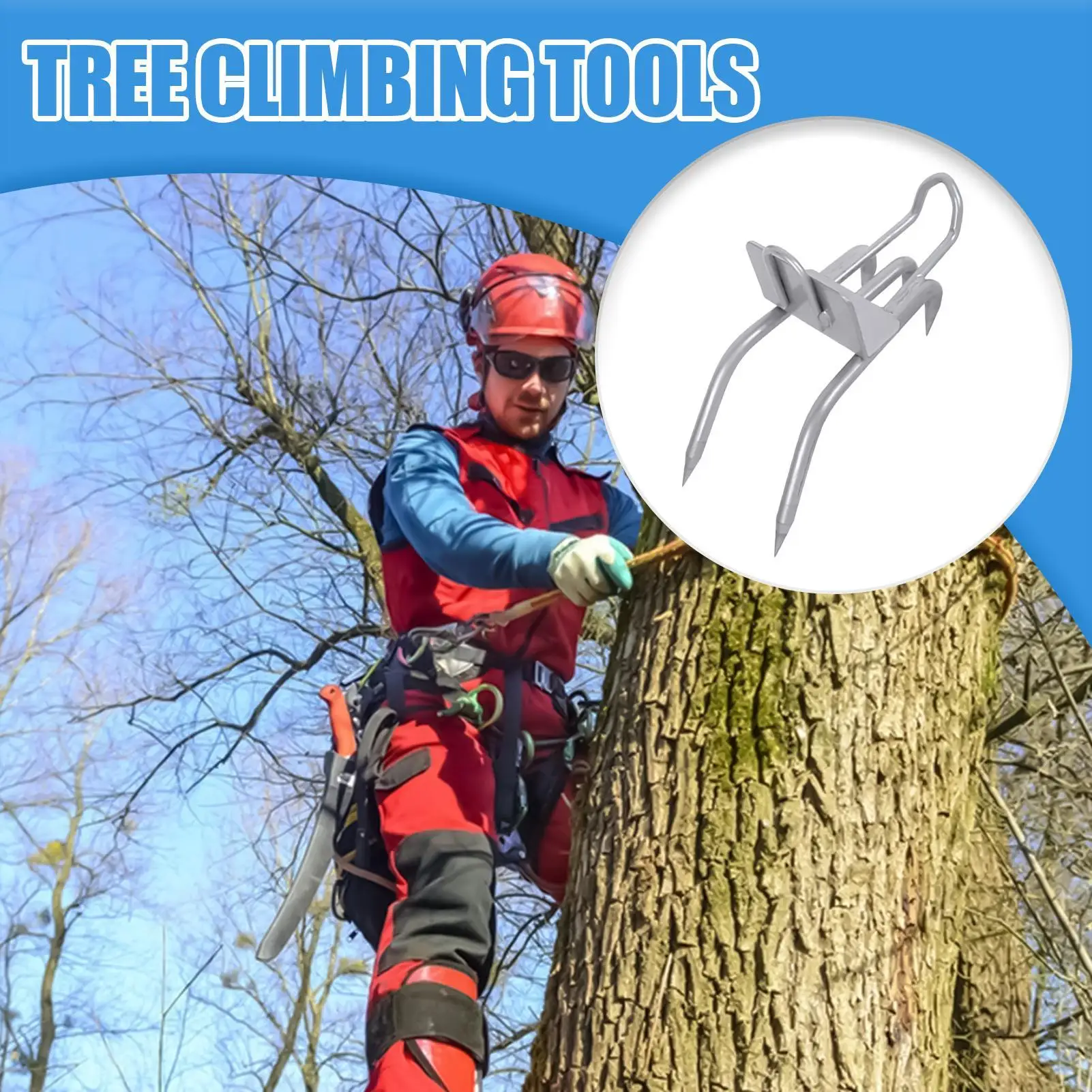 

Tree Climbing Spikes Set 1-Pair Arborist Climbing Gear Safety Shoes Safety Tools With 2 Straps For Adults Professionals Outdoor