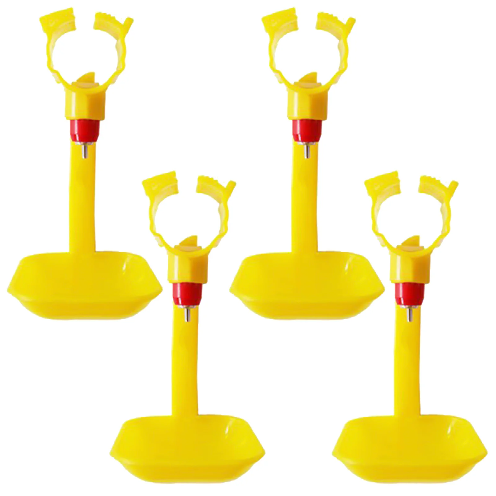 

4pcs Automatic Chicken Waterer Yellow For Poultry Farms Use Drip-Free Chicken Drinking Cup Water Feeder For Hens Ducks Geese