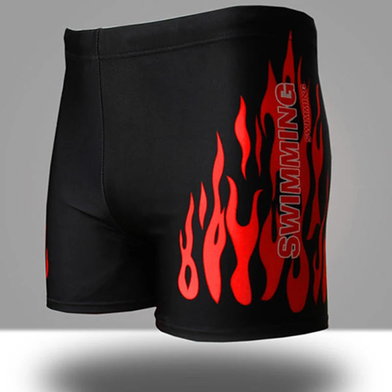 New Flame Swimming Trunks Adult Men's Anti-embarrassment Comfortable Nylon Boxer Swimming Trunks Professional Seaside Spa 3XL