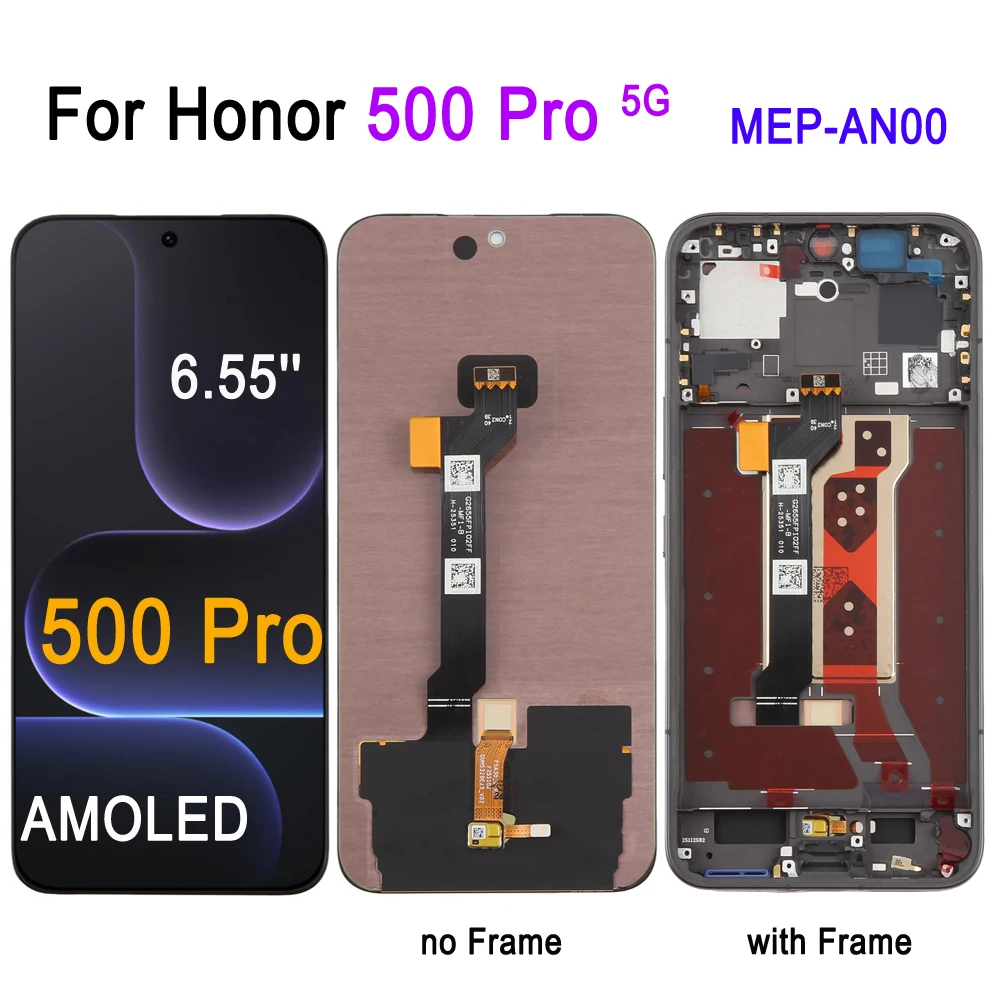 

6.55-inch 120Hz AMOLED Screen For Honor 500 Pro, MEP-AN00 Phone Display Touch Screen no/with Frame Repair Replacement Spare Part