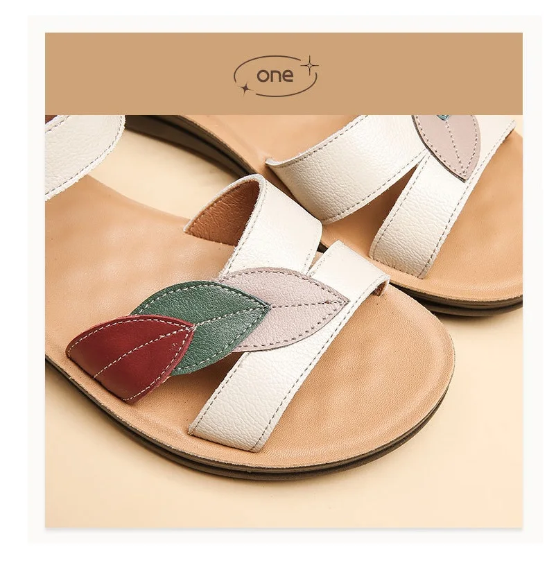 Women's Sandals Summer New Open Toe Round Head Spell Color  Slippers Lightweight Casual Non-slip Mum Shoes Sandalias Femininas