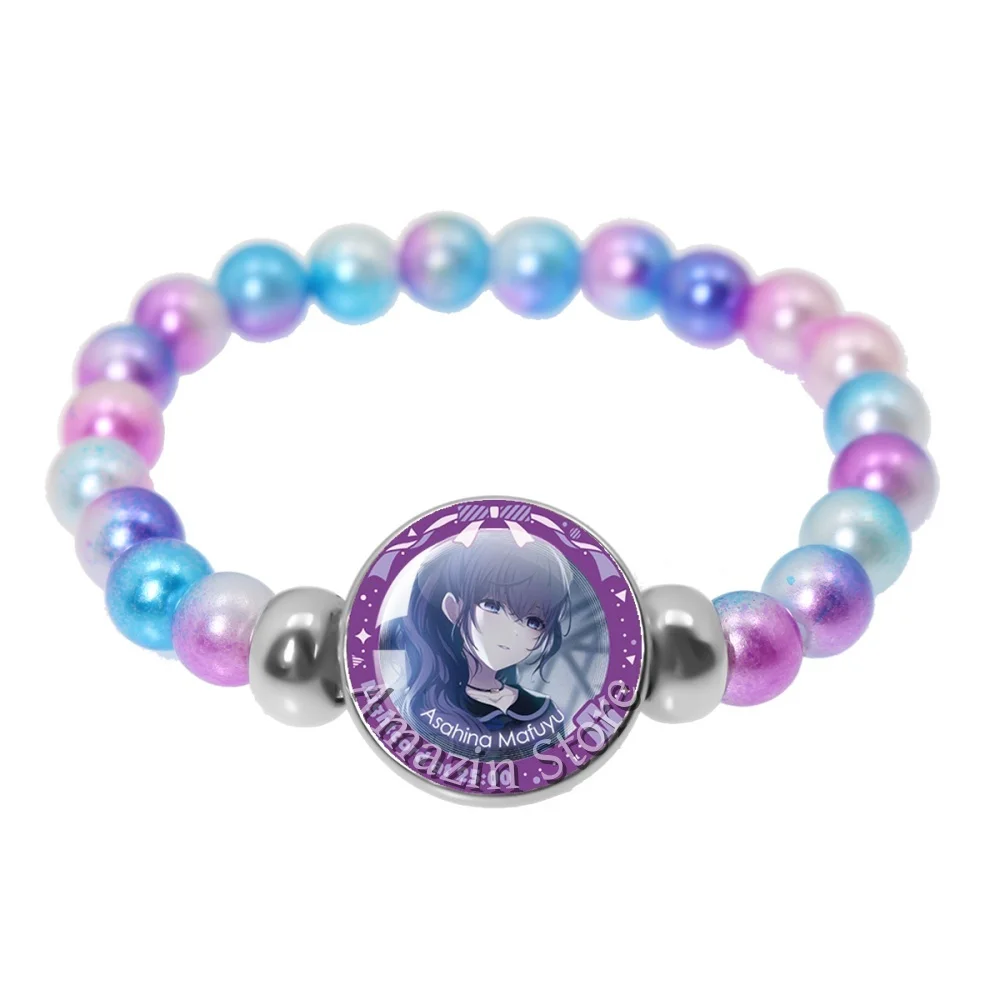 MORE MORE JUMP! Vivid BAD SQUAD Wonderlands×Showtime Leo_need Music Themed Cartoon Characters Handmade Glass 18mm Bracelet Gift