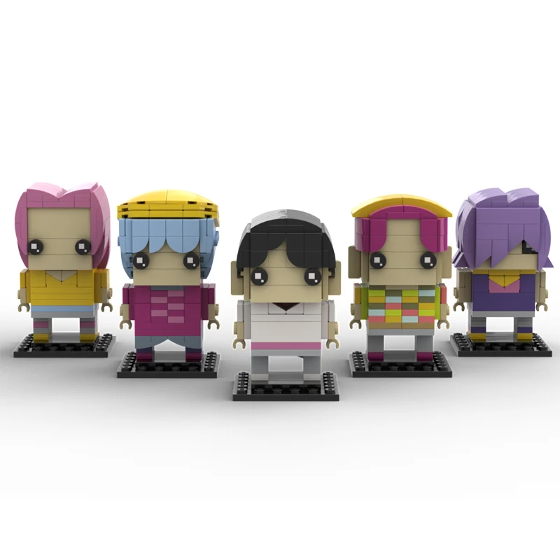 

630PCS MOC Saja Boys Kpop Demon Hunters Brick Headz DIY Modular Building Blocks Collectible Figure Set
