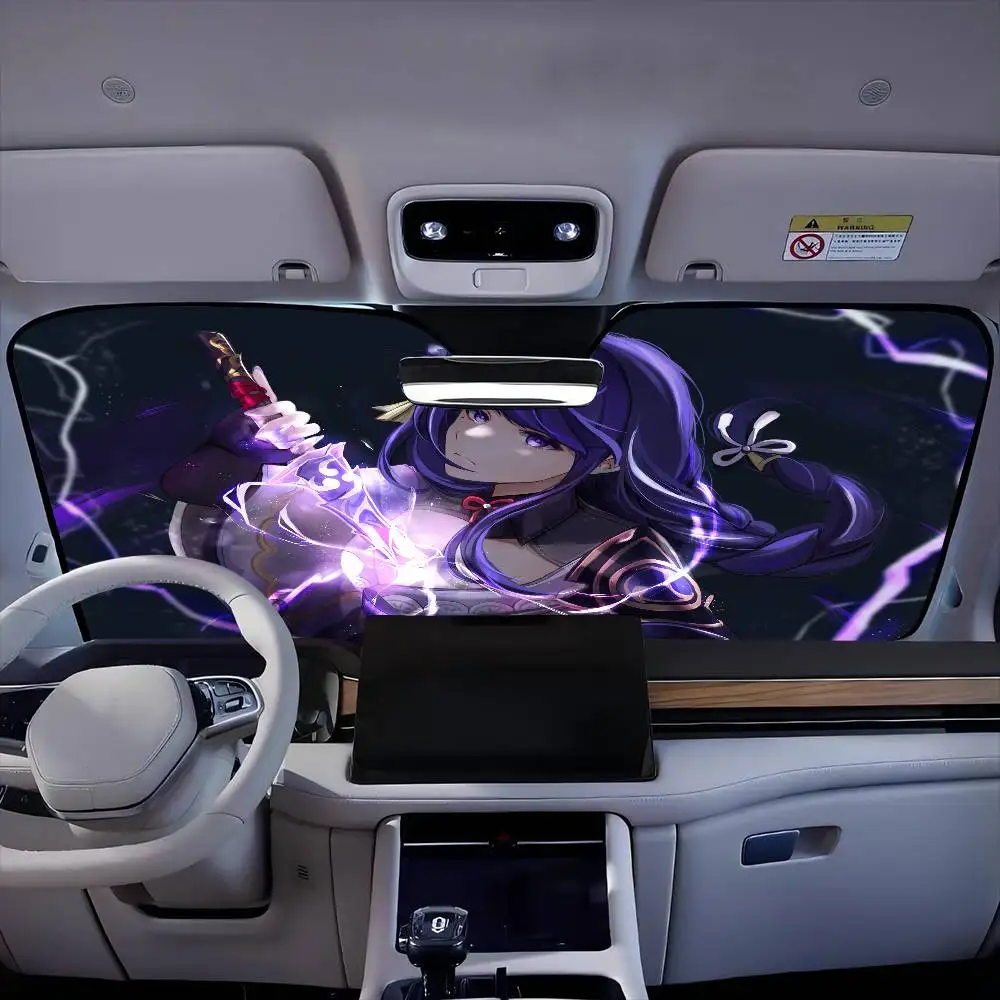 

Game Genshin Impact Raiden Shogun Car SunShade Windshield Sun Shade Personalized Picture Block UV Rays Visor Protector