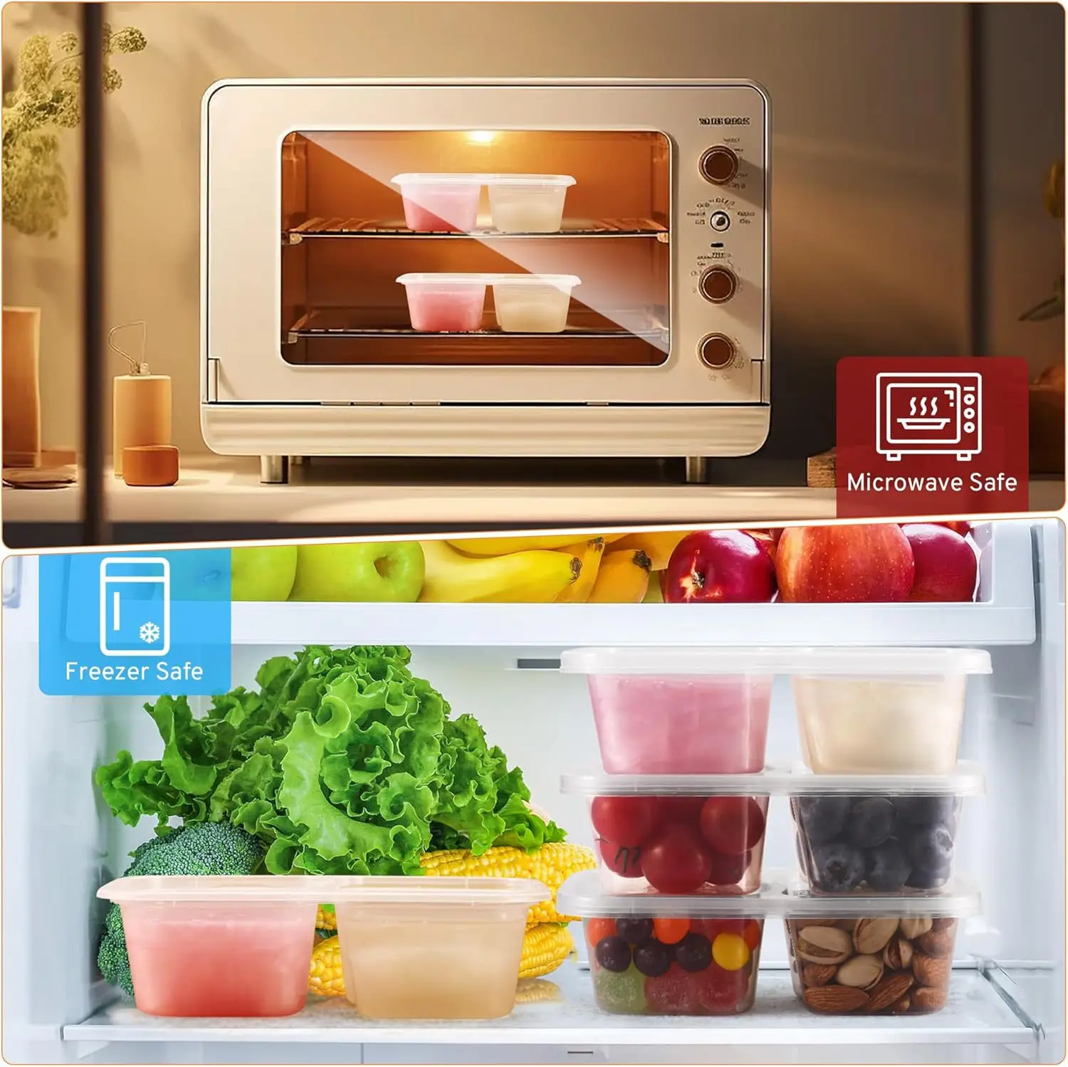 20pcs Compartment Sauce Pots，Reusable Leakproof Dipping Container，Snack Box for Fruits, Yogurt, Salad, Condiments 20PCS Forks