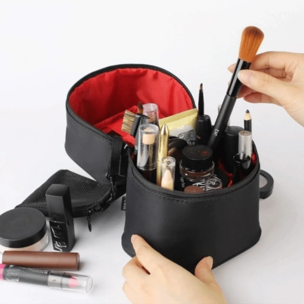 

Zipper Portable Cosmetic Bags Cosmetic Case Wash Pouch Multi-layer Storage Bag Handbag Large Capacity Detachable Makeup Bag