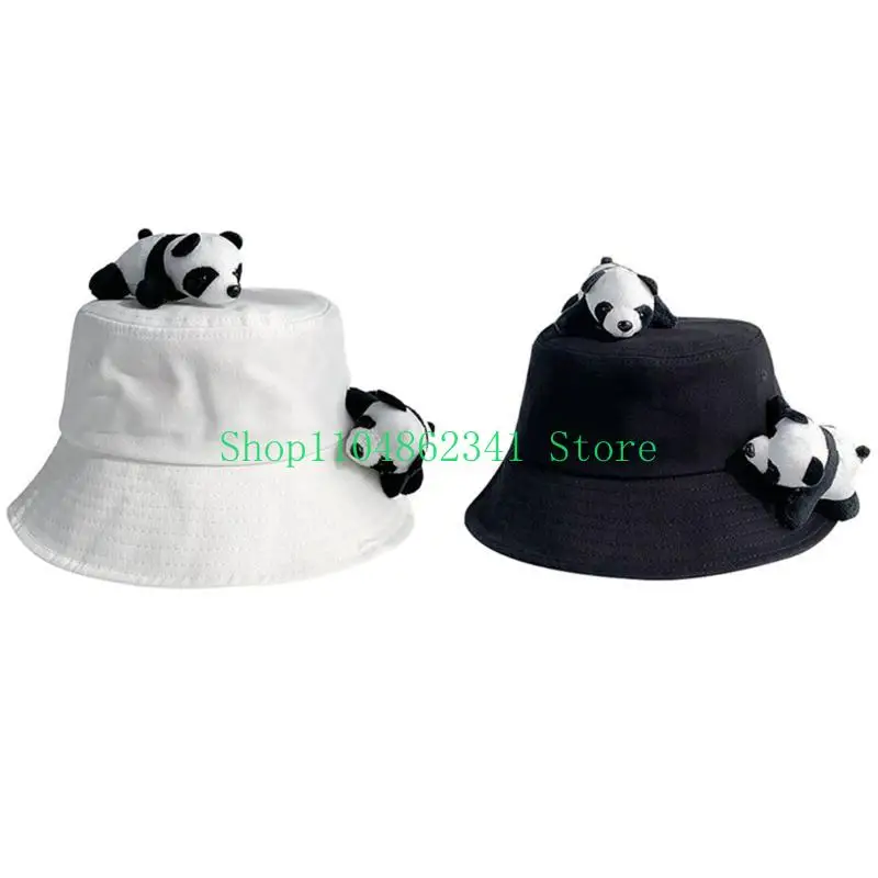 652F Pandas Hat Pandas Fisherman Hat Pandas Bucket Hat Pandas SunHat Kid Summer Bowlers Hat Basin Hat Cloches Hat Summer Hat
