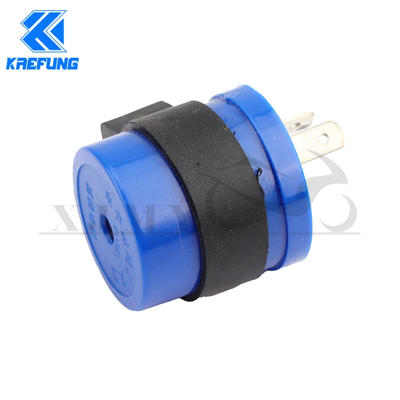 DC 6V 12V Input Motorcycle Blue Inbuilt Beeper Flasher Turn Signal LED Blinker 2 Pins Motor Buzzer Flasher Relay Indicator