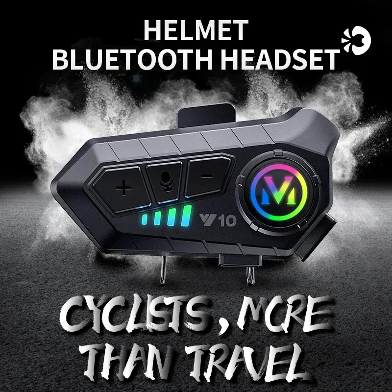 

Y10 Motorcycle Helmet Headset Bluetooth 5.3 Voice Control Motorcycle Wireless Hands-on Talking Headset Waterproof Outdoor