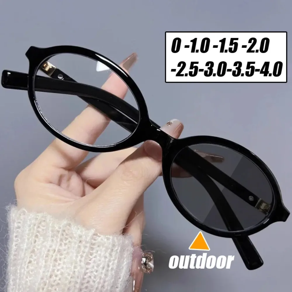 

Myopia Glasses Women Men Fashion Small Oval Frame Photochromic Eyeglasses Near Sight Reading Glasses Lentes Ópticos Con Receta
