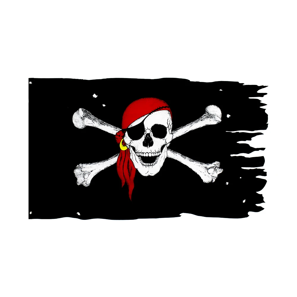 90x150cm Cross Crossbones Sabres Swords Jolly Roger pirate Dead Man's Chest Hole in the skull Flags