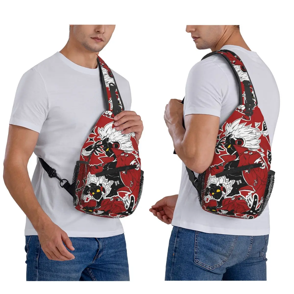 Zenless Zone Zero حقيبة صدر للرجال حقيبة ظهر كروس للرجال حقيبة صدر للسفر والمشي لمسافات طويلة حقيبة كتف Daypack