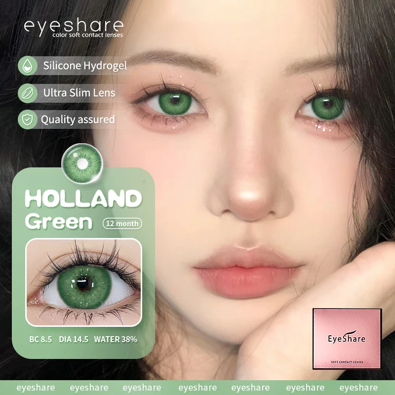 EYESHARE 1pair Korean Lenses Color Contact Lenses for Eyes Blue Eye Lens Brown Contacts Natural Gray Pupils for Eyes Green Lense