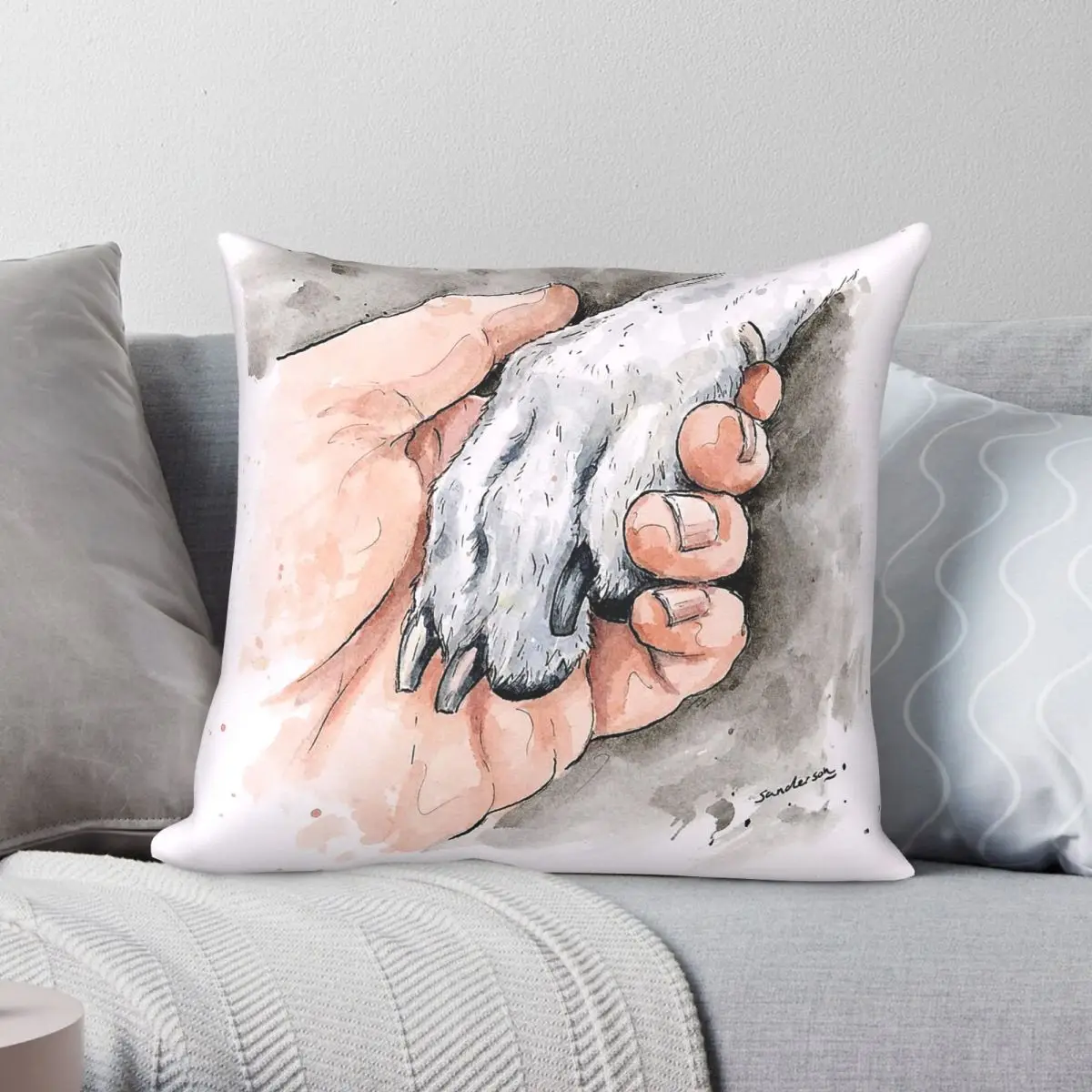 Made Promise With Greyhound Square Pillowcase Polyester Linen Velvet Creative Zip Decorative Sofa Seater Cushion Cover 18