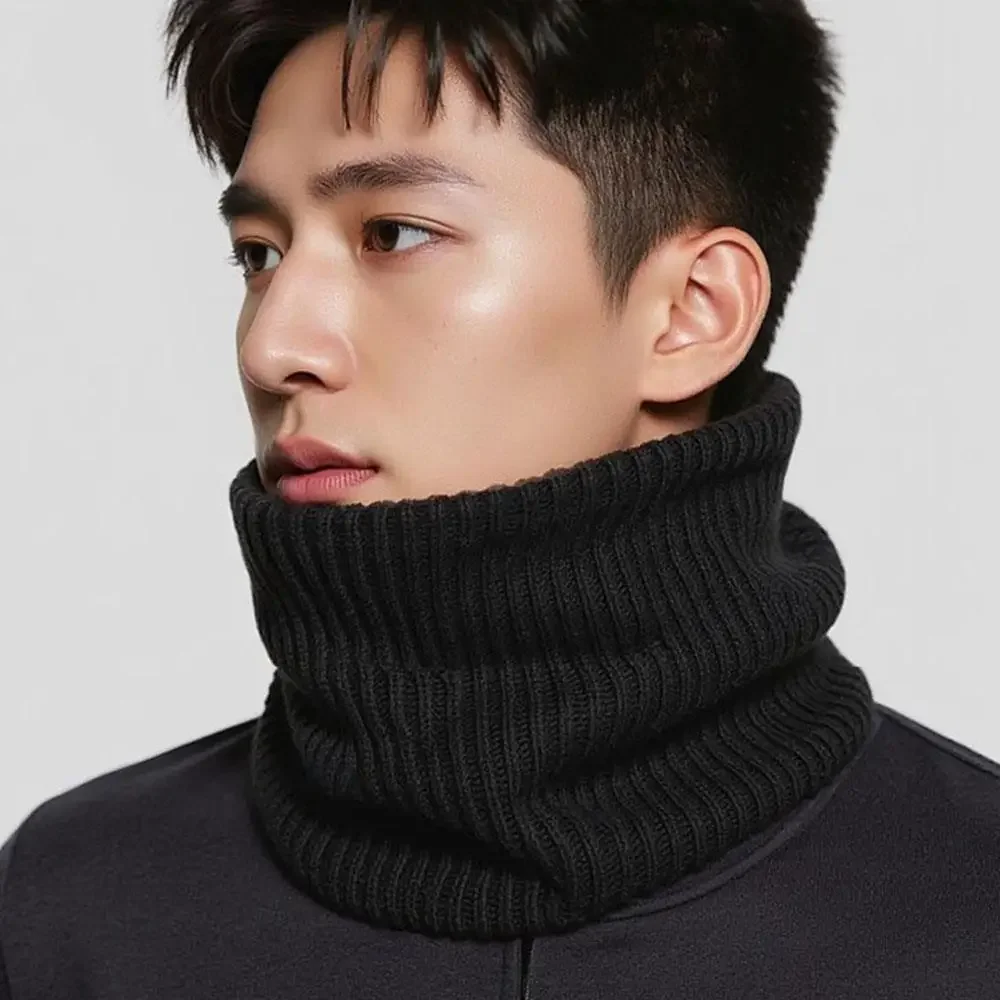New Knitted Neck Protector Scarf For Women Men Turtleneck Face Cover Winter Skating Snood Scarves Windproof Collar Scarf - Image 6