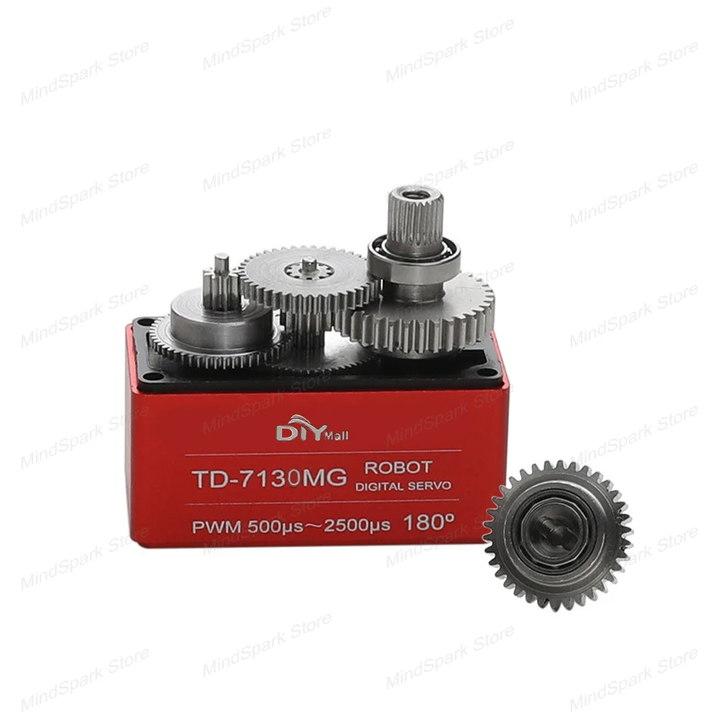 Servo digital de metal de eixo duplo 30KG Motor de escova de carbono 180/270/360 °   4,8-8,4 V para brinquedo de modificação de modelo de carro de aeronave robô DIY