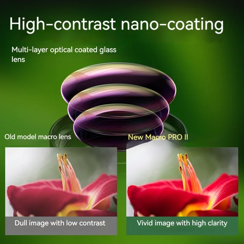 PICKOGEN Phone HD Master Macro Lens Pro for IPhone17/16/15/14/13/12 Clip-on Samsung Xiaomi HUAWEI, 17mm Thread Mount/Metal Body