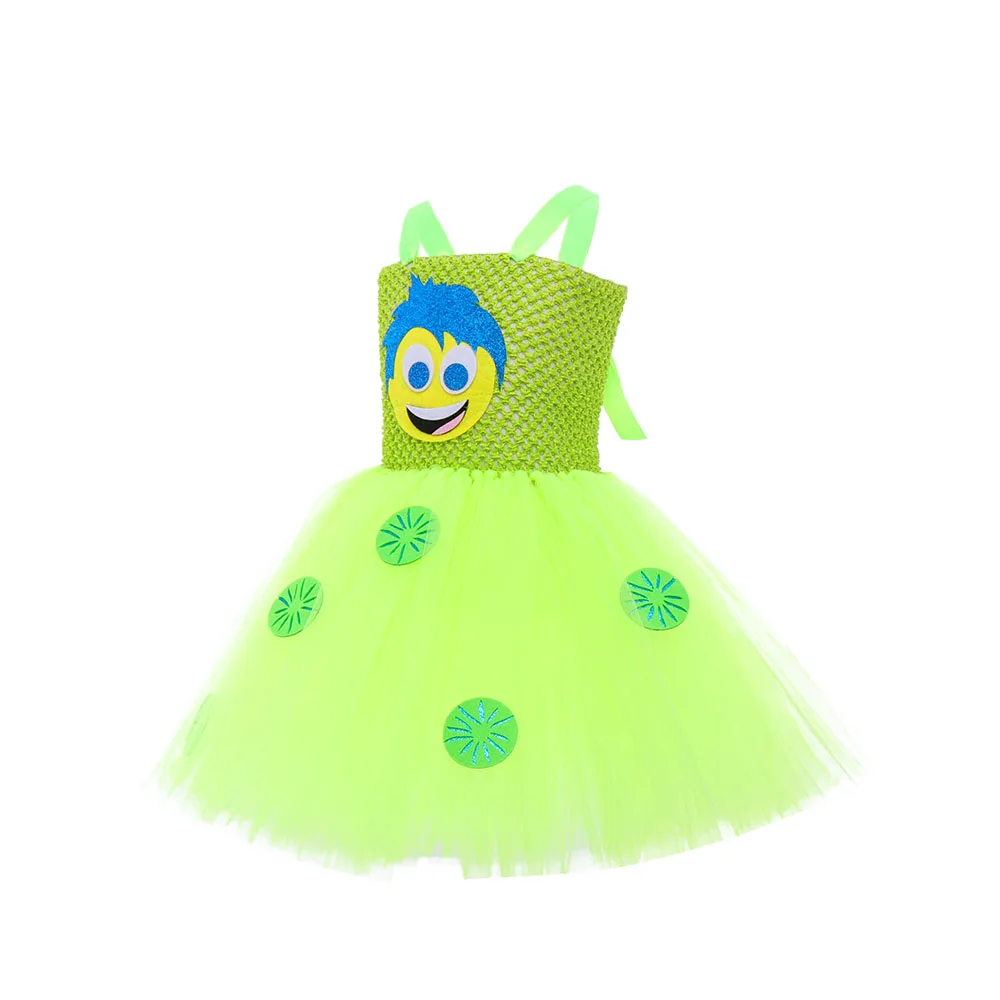 Girls Joy Costume Tutu Dress Kids Halloween Costume Cosplay Girl Emotion Costume Fancy Dress Up Baby Birthday Outfit Party Dress