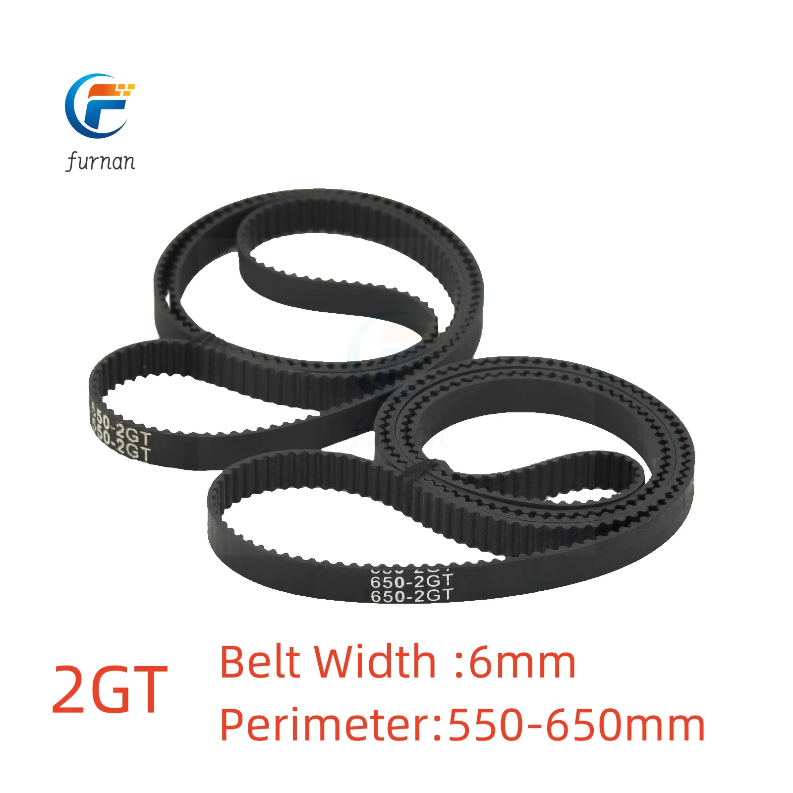 

3D Printer GT2 6mm Closed Loop Rubber 2GT Timing Belt Length 550 570 586 600 606 610 616 630 640 650mm Transmission belt