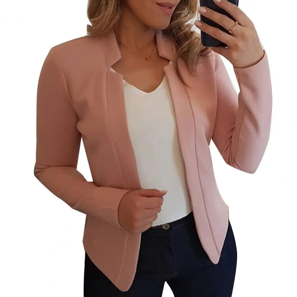 Chaqueta de oficina para mujer, Blazer de poliéster que combina con todo, traje de negocios, otoño e invierno