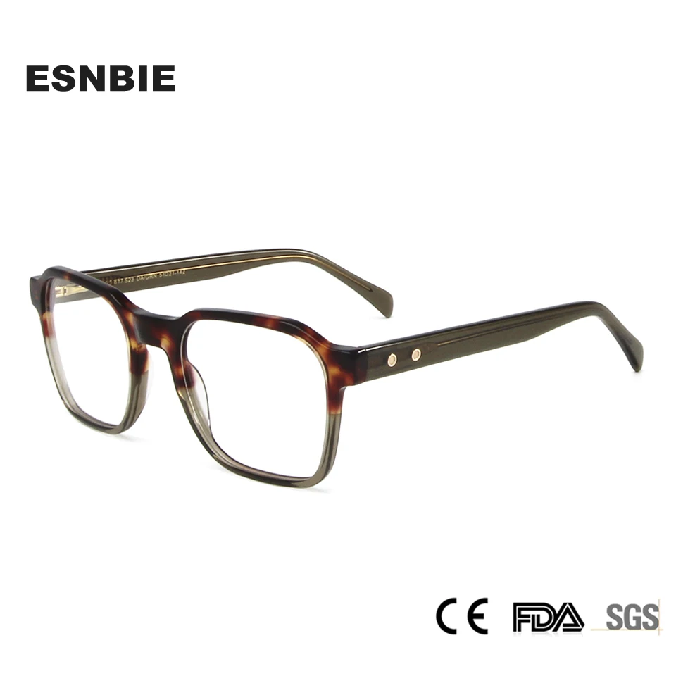 

Design Men Handmade Acetate Glasses Frame Square Optical Eyeglasses Women Myopia Prescription Eyewear Lentes Opticos Para Hombre