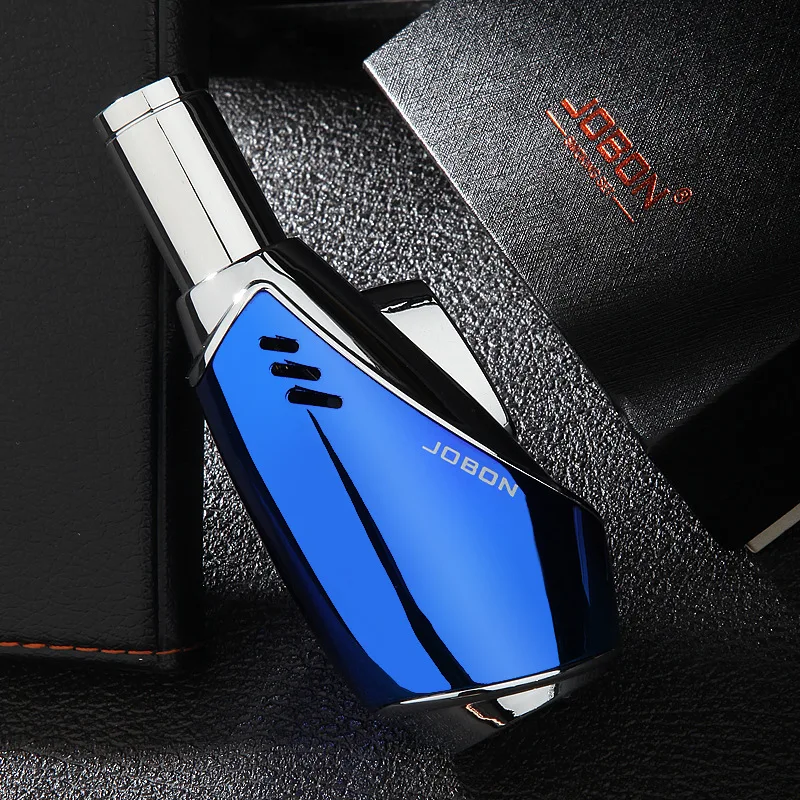 JOBON Metal Butane Gas Lighter Outdoor Windproof Blue Flame Torch Turbo Jet Cigar BBQ Jewelry Baking Welding Home Tools