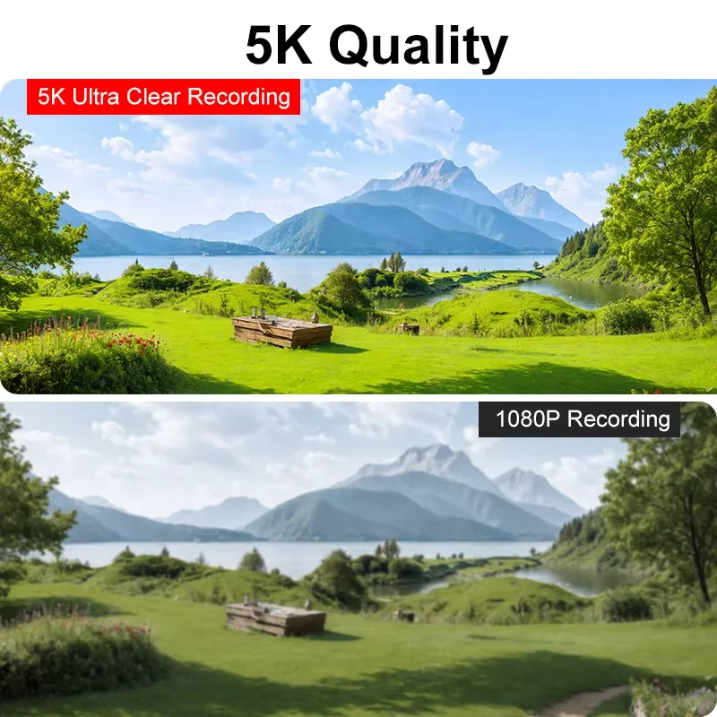 K28 5K Ultra Clear Handheld Action Camera 1.69-inch Face Recognition Automatic 270°Rotating Lens Follow Shot Sports Thumb Camera