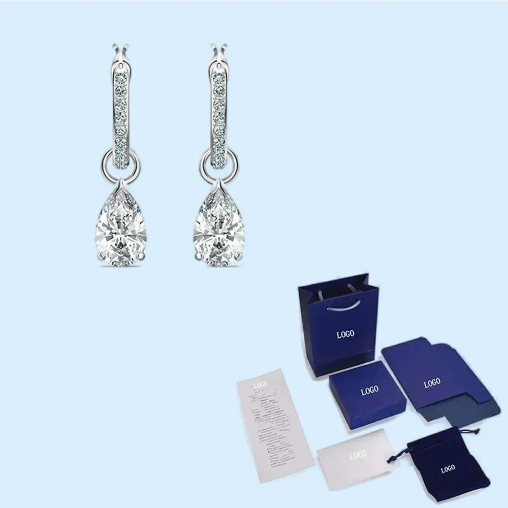 New ATTRACT Platinum Girl Earrings with Magic Gestures Exquisite Crystal Ladies Romantic Luxury Jewelry Valentine\'s Day Gift