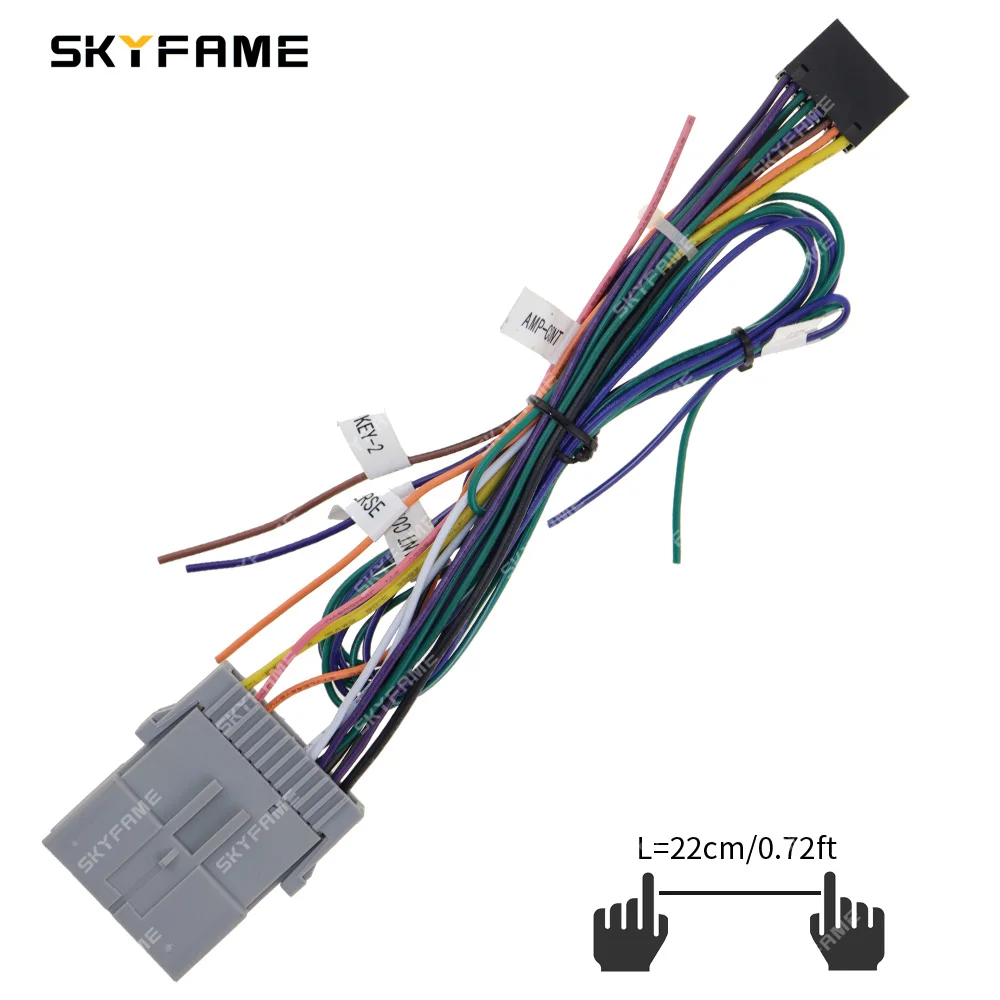 SKYFAME – adaptateur de faisceau de câbles stéréo pour voiture, 16 broches, câble d'alimentation pour autoradio Android, pour Hummer H2 H3 Chevrolet Tahoe Uplander GMC Sierra