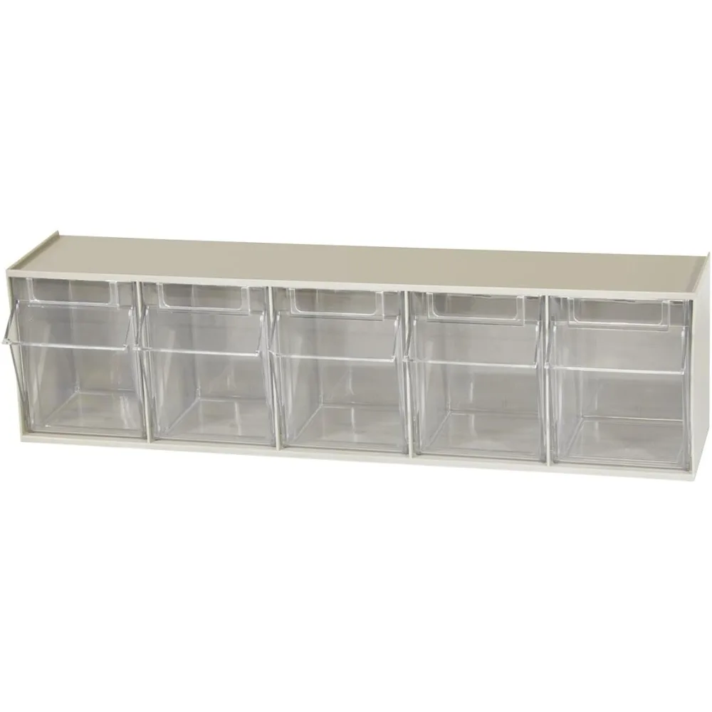 

Akro-Mils Plastic Storage Cabinet with 5 Tilt Bins, Horizontal Organizer for Parts, Ideal for Teachers and Offices