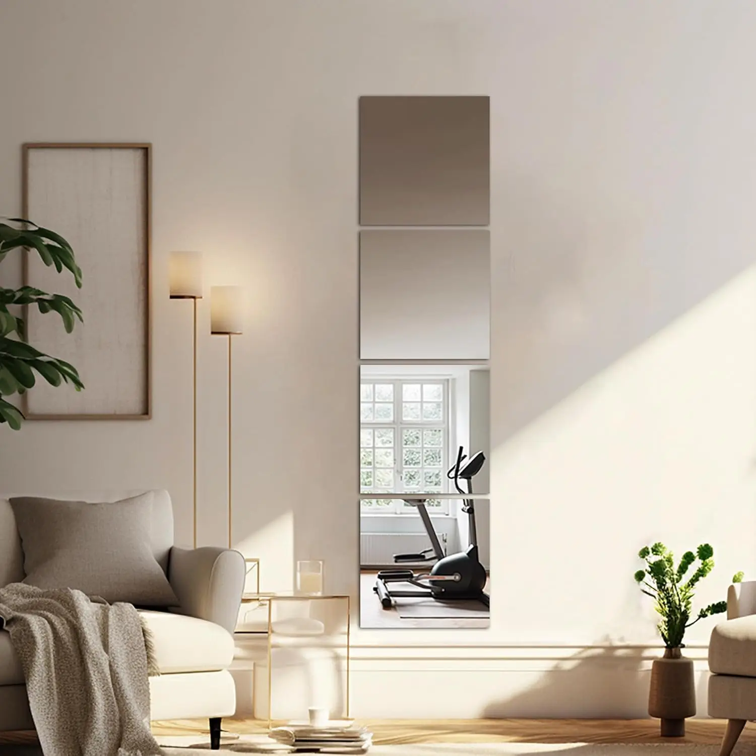 4PC Acrylic Mirror Wall Stickers Best-Selling Bathrooms Living Rooms Gyms Restaurants Clothing Stores Rental Apartments Decor