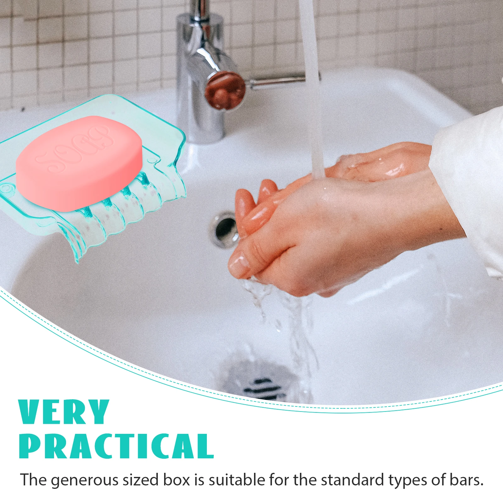 

Waterfall Drain Holder Plastic Large Size Bathroom Soap Dish Kitchen Sponge Holder Suction Cup Soap Basket For Bathrooom