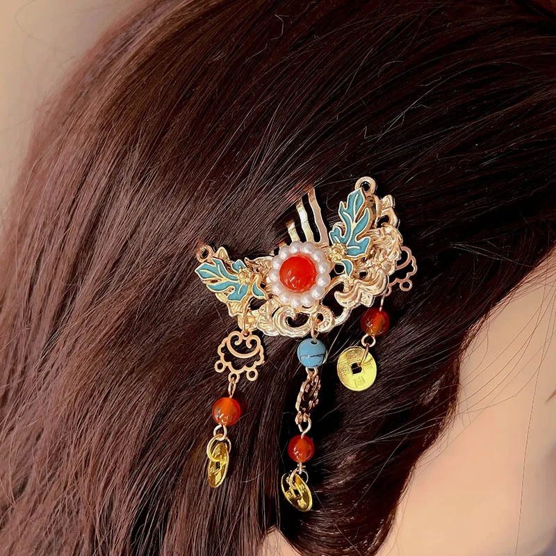 أغطية رأس شرابة على الطراز القديم، دبابيس شعر احتفالية، أمشاط شعر، أمشاط، دبابيس شعر، إكسسوارات شعر أرز ناعمة للأطفال