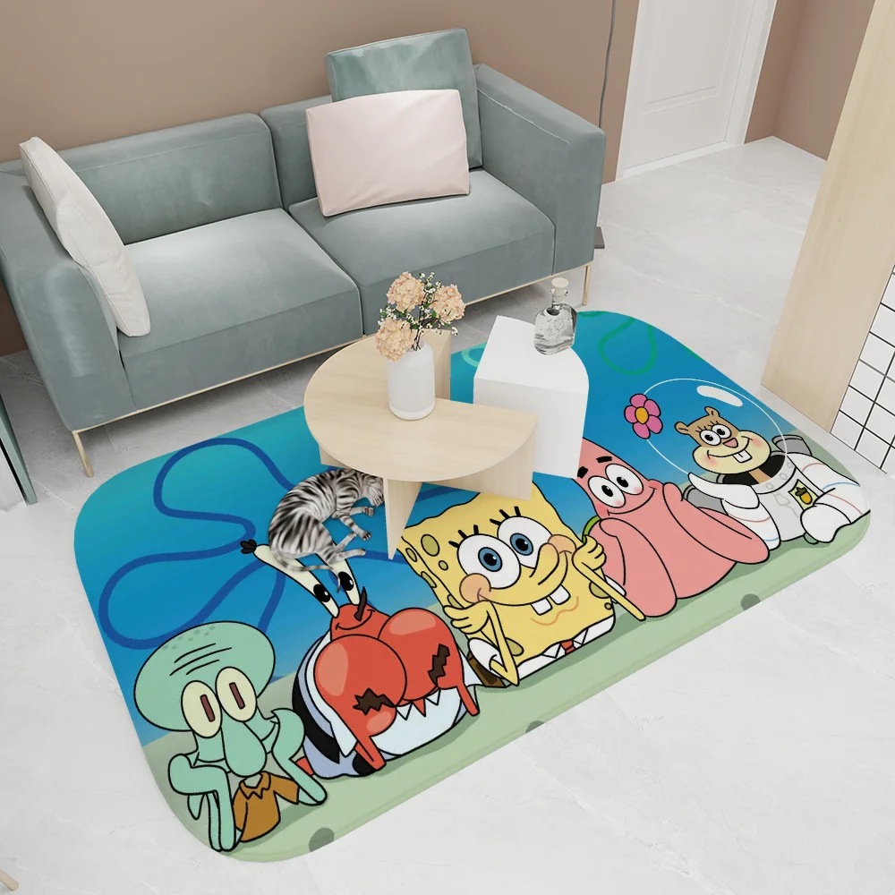 1pc SpongeBob SquarePants Floor Mat Entrance Door Mat Washable Non-Slip Living Room Sofa Chairs Area Mat Kitchen Welcome Doormat