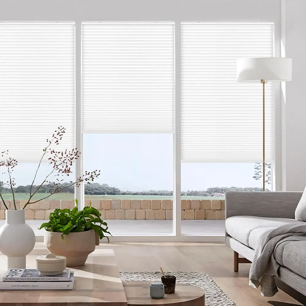 Wireless Cellular Shades, Light Filtering, Insulated UV Protection, Easy Install, 36x48, White