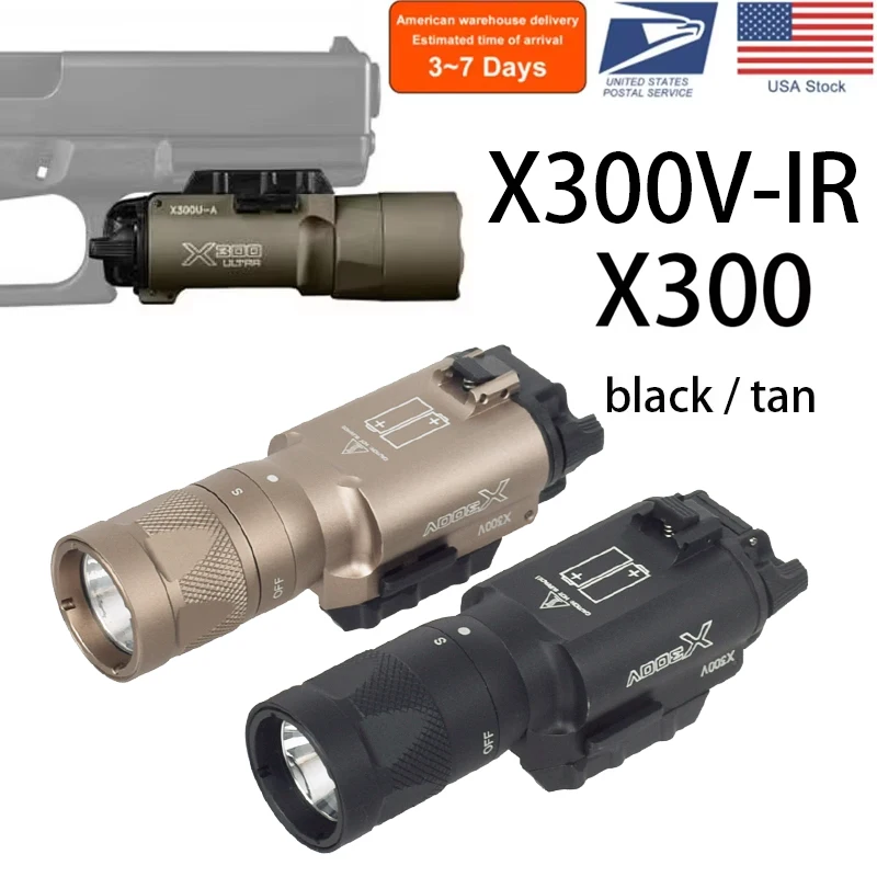 U.S. warehouse Tactical Surefire X300 X300V-IR Red Green Laser Sight LED Flashlight Rifle Scoutight Picatinny Weaver Rails Mount