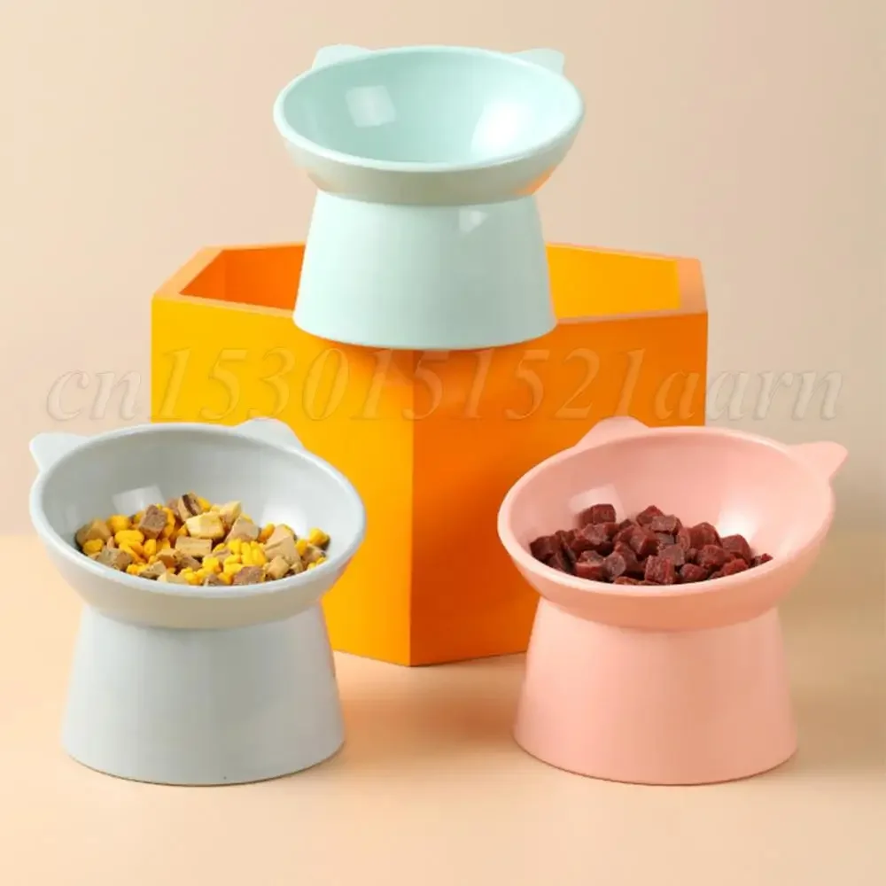 Cat Ceramic Bowl Tilted Pet Food Water Feeders Small Dogs Drinking Eating Supplies Food Dish Ergonomic Raised or Flat- Faced Cat