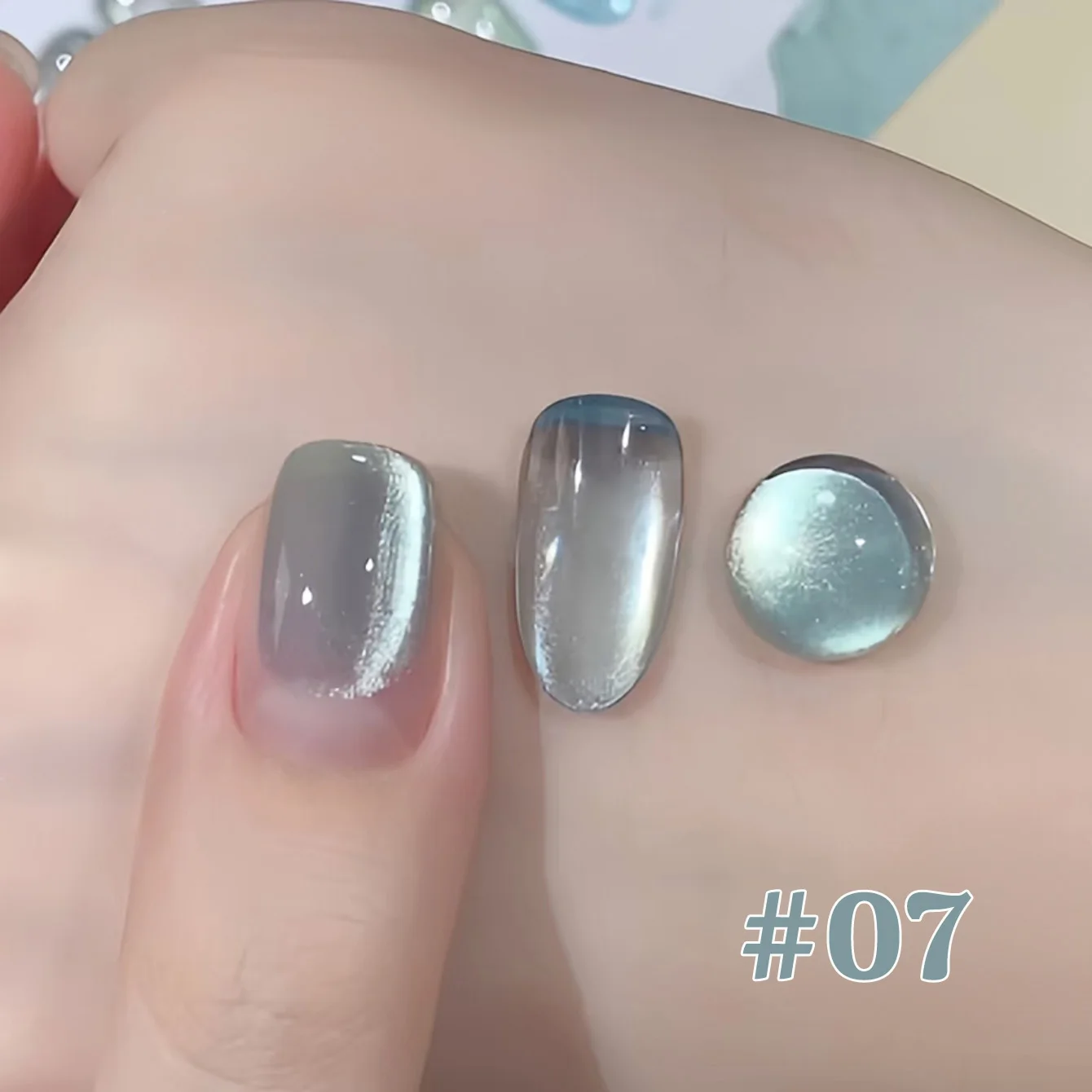 1-20 pz PSK Ad Alta Densità Senza Graying Specchio Unghie artistiche Estate Popolare Ramo Verde Loto Perlina di Vetro Cat Eye Gel Smalto per unghie