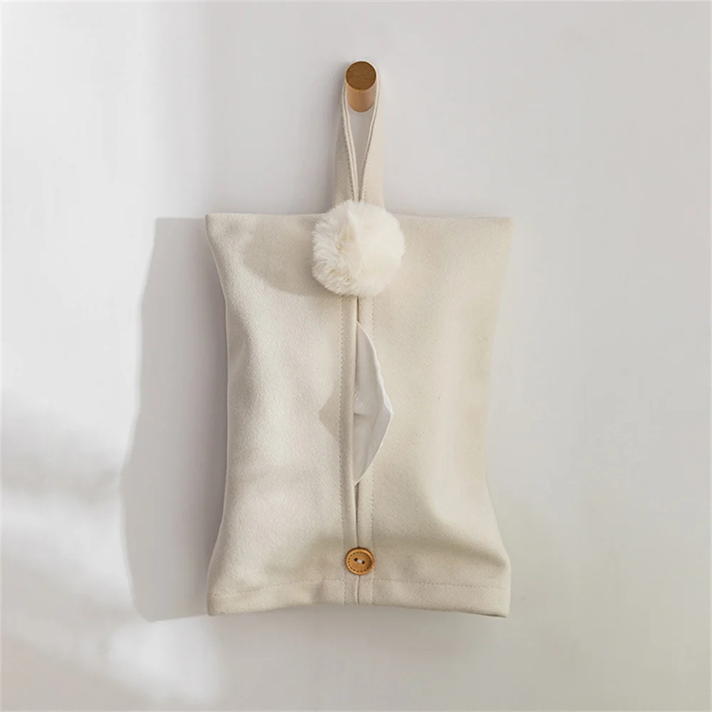 Japanese Style Hanging Canvas Tissue Holder Case Box Home Car Towel Napkin Papers Dispenser Holder Box Case Table Decoration