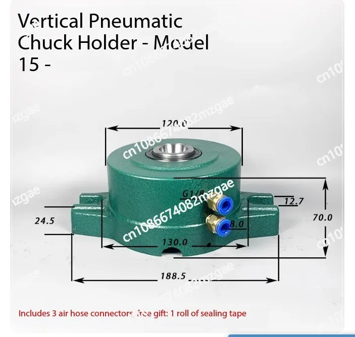 Precision 15/32 Type Pneumatic Chuck Seat for Instrument Lathe, Vertical Chuck Holder Clamp for Machining Applications