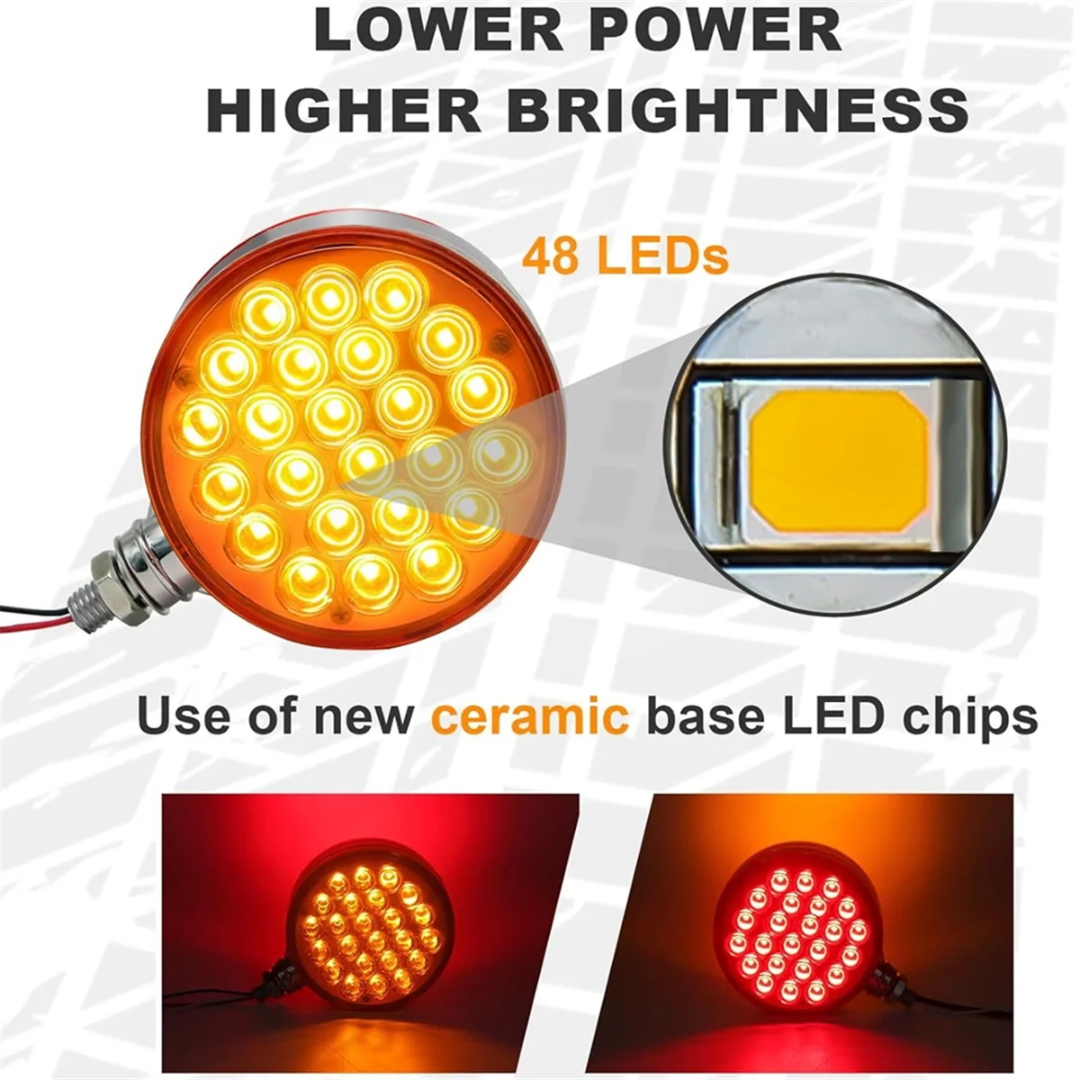 Round Base Fenders Lights,Led Double Sided Turn Signal Lights for Semi Truck Trailers,Marker Tail Lights for Tractor Rvs