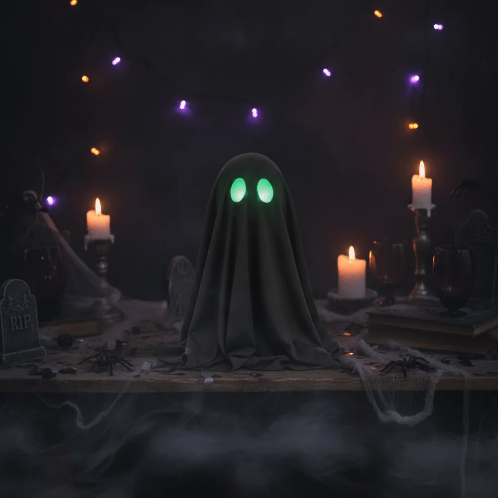 Fluorescent Eyes Luminous Black Ghost Light Absorbing Black Fabric Cover Glow in The Dark Dust Resistant Surface