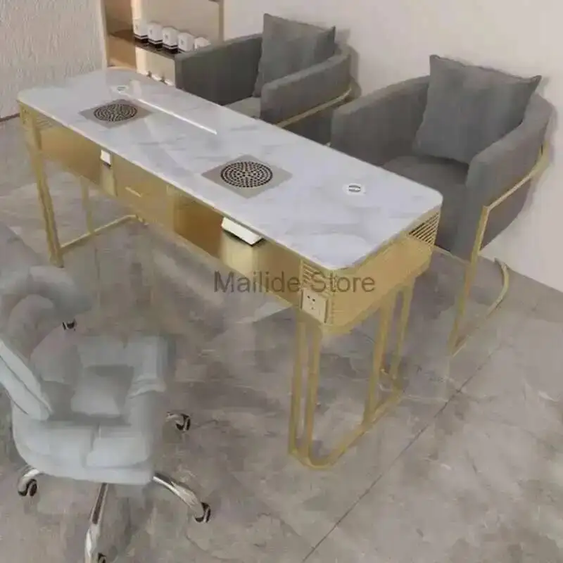 

Nail Beauty Tables For Iron Wrought Modern Commercial Furniture Manicure Table Household Multifunction Light Luxury Nail Station