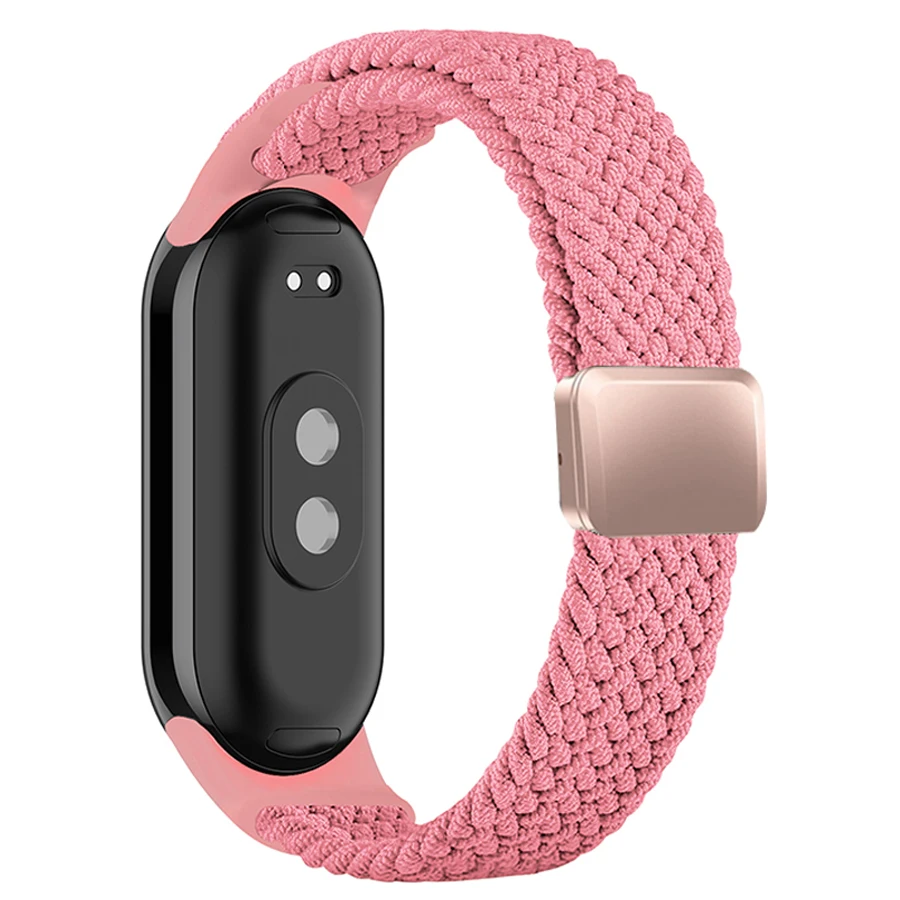 Elastische Nylon Gevlochten Band Voor Mi Band 8 9 10 Armband Magnetische Gesp Horlogeband Voor Xiaomi Mi Band 9 10 Correa Polsband